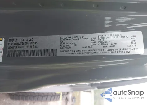 2021 Jeep Gladiator Mojave 4X4 from USA, damaged, VIN 1C6JJTEG0ML582329